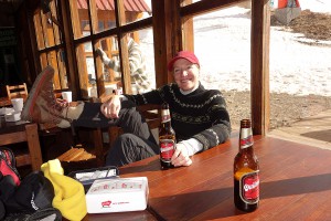 No snow . . .I decided to be a chalet bunny and drink beer . . . good times!
